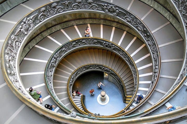The famous stairs inside the Vatican