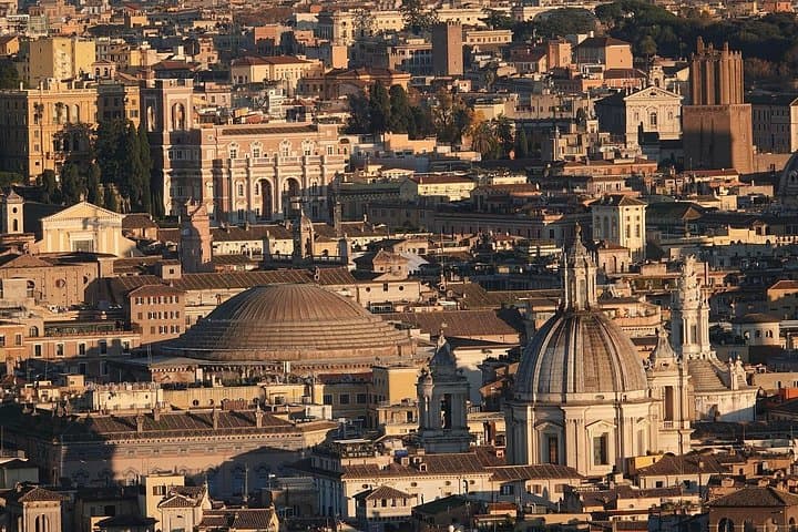 The iconic Pantheon's dome from above