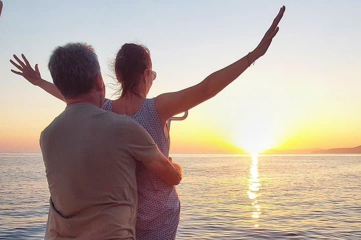 Sunset private boat tour of Cinque Terre with traditional ligurian gozzo