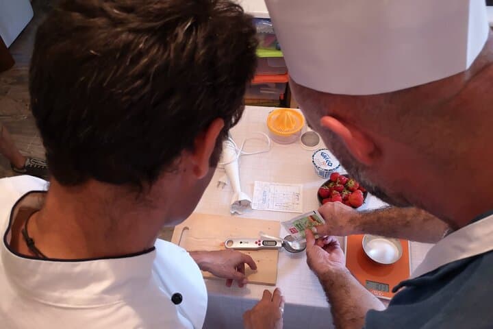 We go for strawberry sorbet