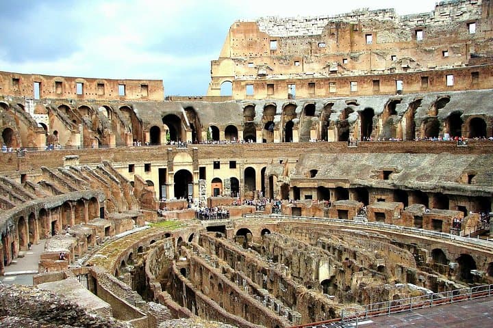Gladiator arena view from inside the Colosseum Rome Italy
