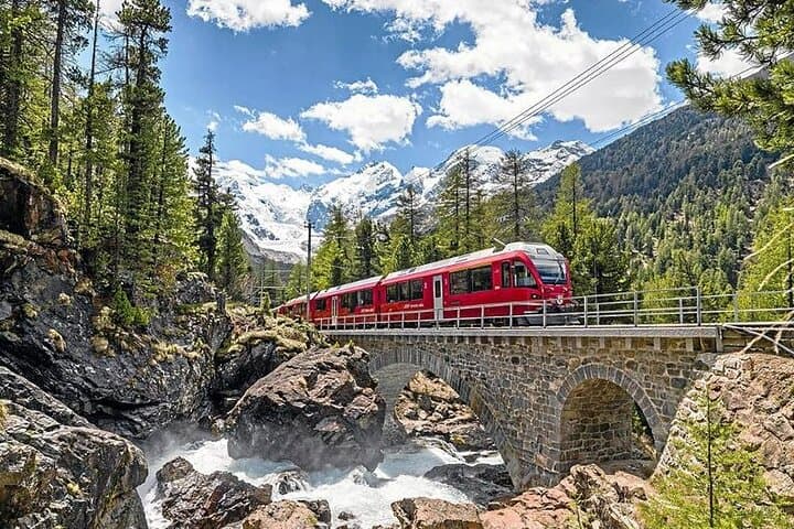 Bernina Red Train And St Moritz Tour from Milan