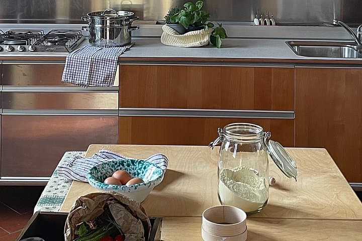the kitchen