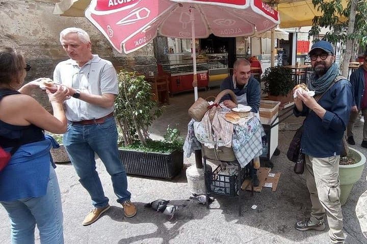 Sandwich with frittola at Porta Carini