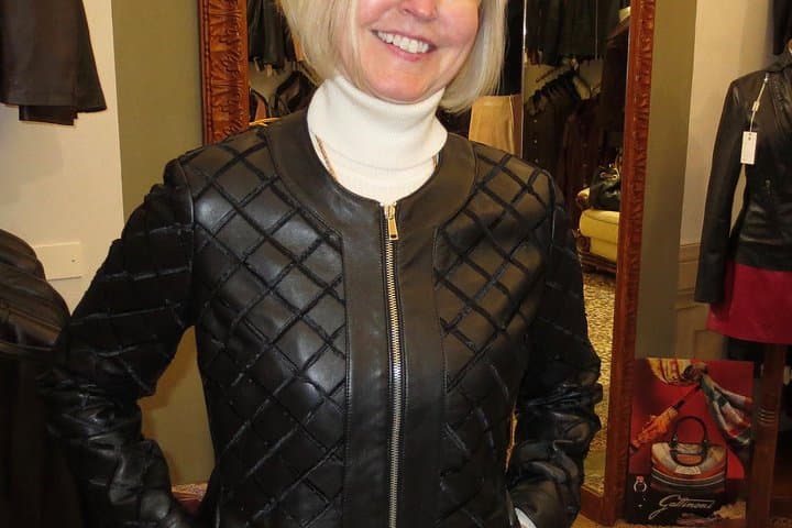 Quilted leather jacket.