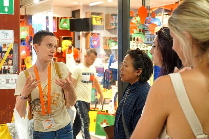 Our staff person sharing the history of Florence's Marketplace!