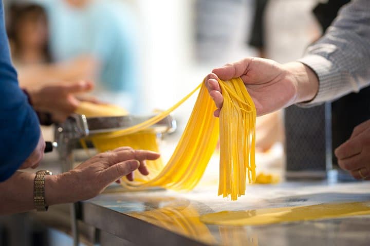 Freshly made fettuccine ready to cook!