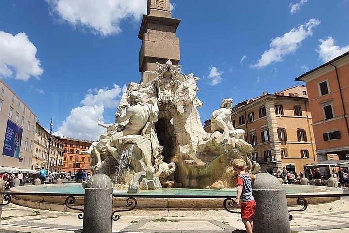 Fountains & Squares of Rome Tour for Kids with Pantheon Trevi Navona & Gelato