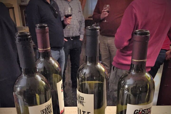 Empty bottles of Gustav Wine