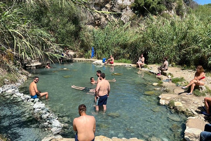 The natural pool of sulphurous water coming from underground