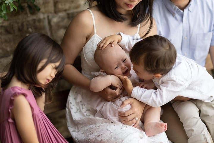 candid family precious moments traveling in Florence