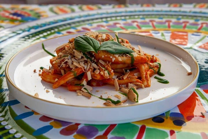 Hand-made maccheroni with a delicious sauce.