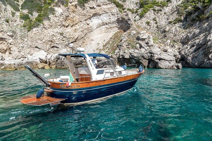 Sorrento to Capri Private Boat Experience on a Gozzo Apreamare 10