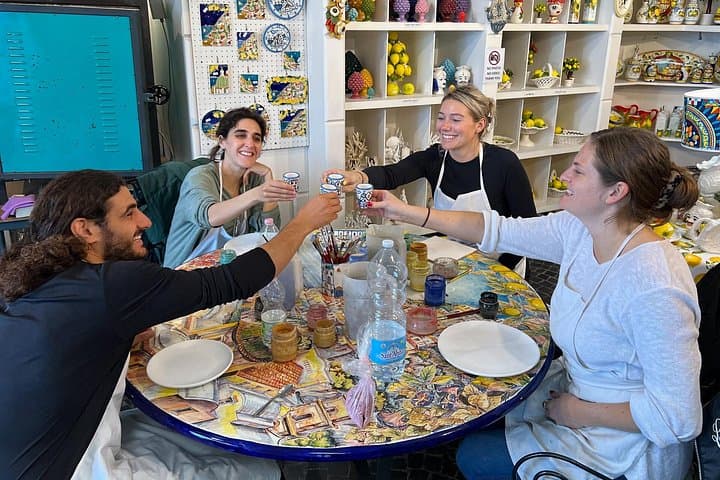 Tasting of local limoncello during our Ceramic Workshop