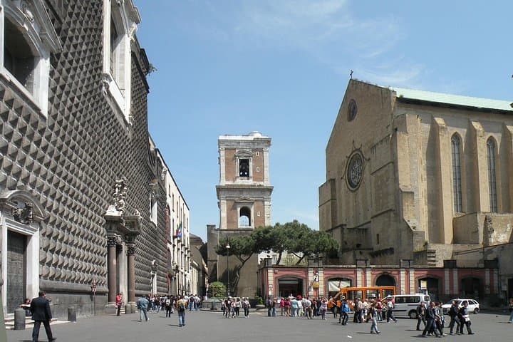 Piazza del Gesù, Church of Gesù and the Basilica of Santa Chiara with its bell tower