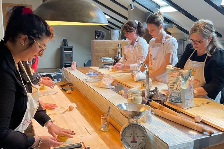 A group pasta making class
