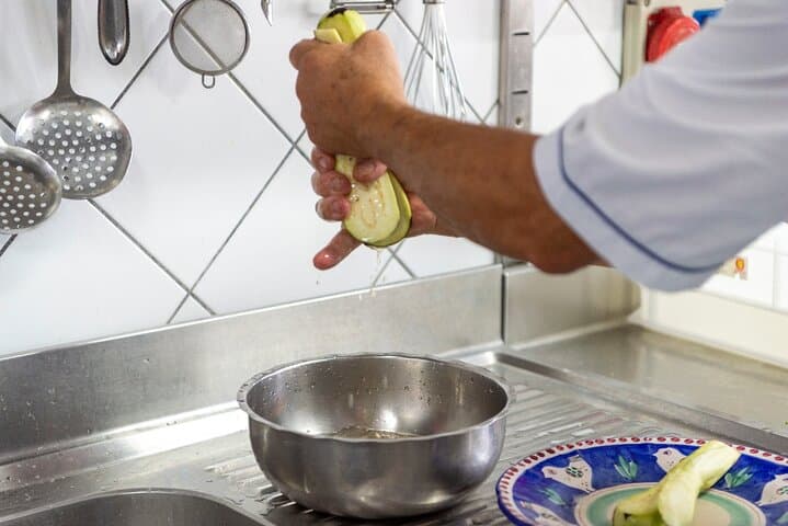 process of preparing the aubergines