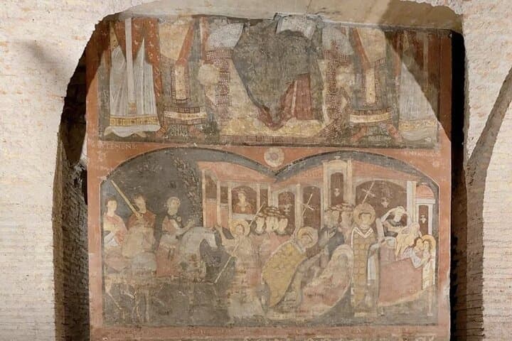 Frescoes in the underground basilica of San Clemente