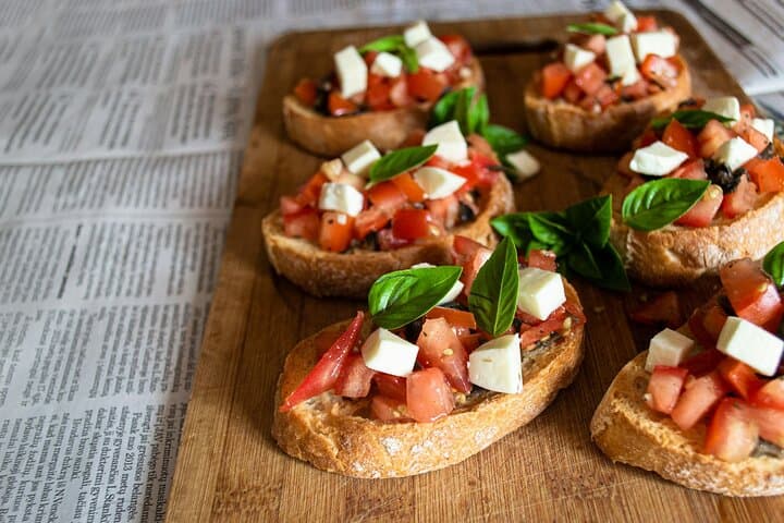 bruschetta home made during the cooking class