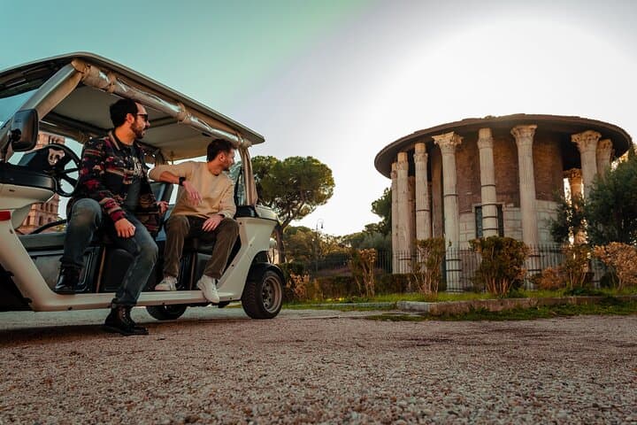 Rome private Golf Cart tour with entry to Colosseum or Catacombs