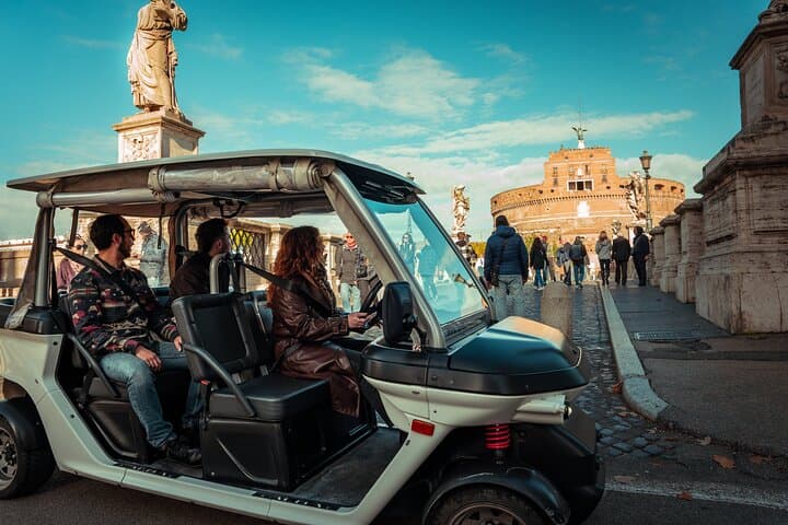 Rome private Golf Cart tour with entry to Colosseum or Catacombs