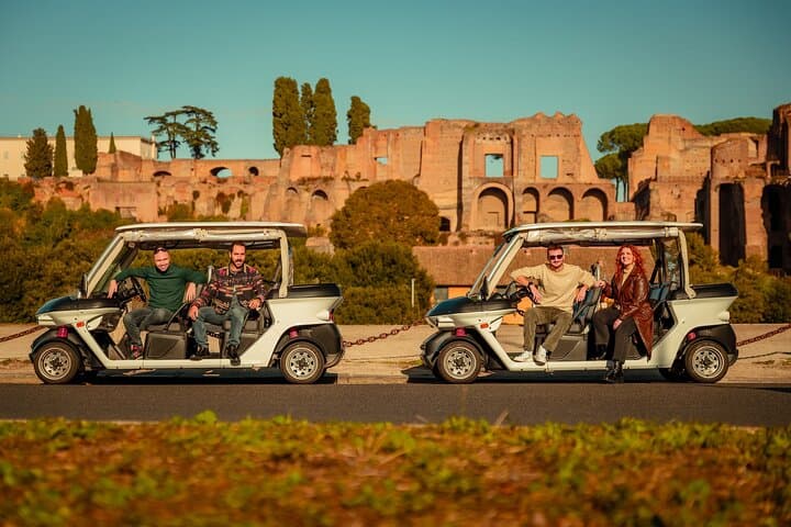 Rome private Golf Cart tour with entry to Colosseum or Catacombs