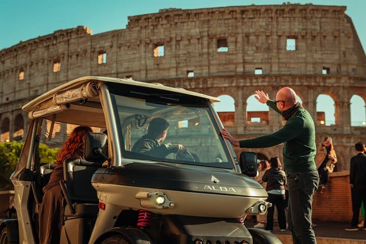 Rome private Golf Cart tour with entry to Colosseum or Catacombs