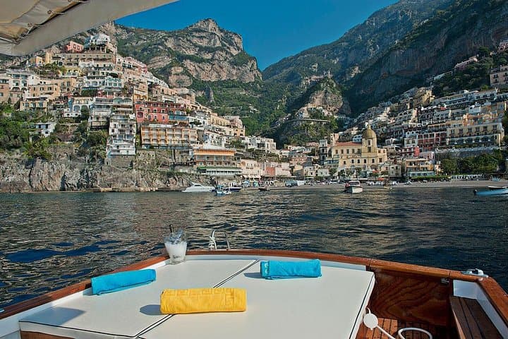 Positano from the sea by our boat