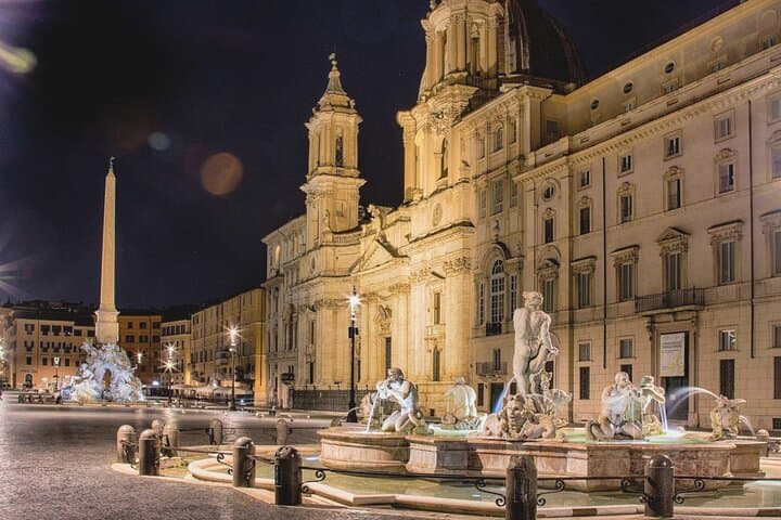 Rome with Golf Cart at Night with Pizza & Ice Cream