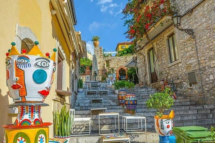 A famous steps in Taormina village, Sicily.