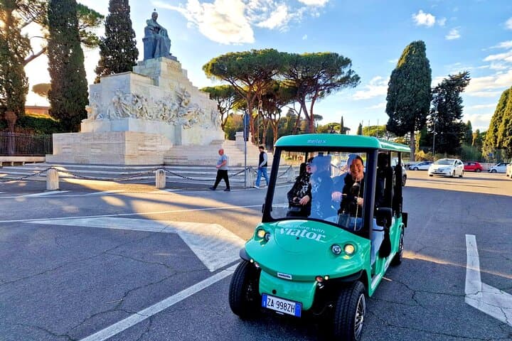 Easy sightseeing on board of our Viator Golf Cart