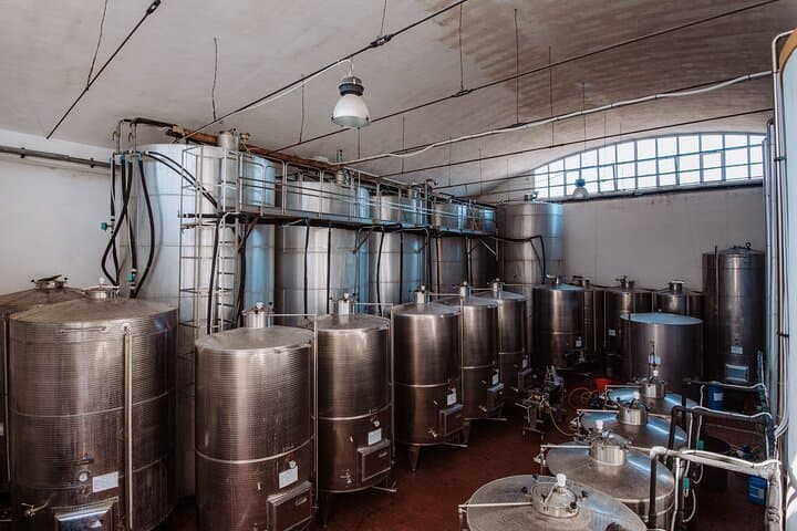 Aging room - Steel barrels seen from above
