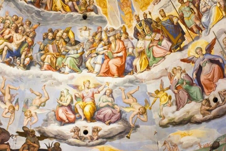 Admire Vasari’s work located beneath the Dome which had remained unfinished after Brunelleschi’s death