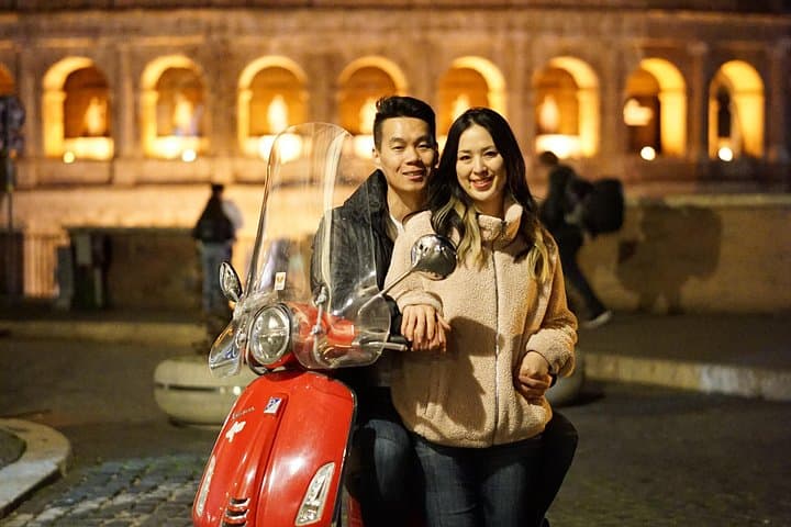 Explore Night Life in Rome with Vintage Vespa