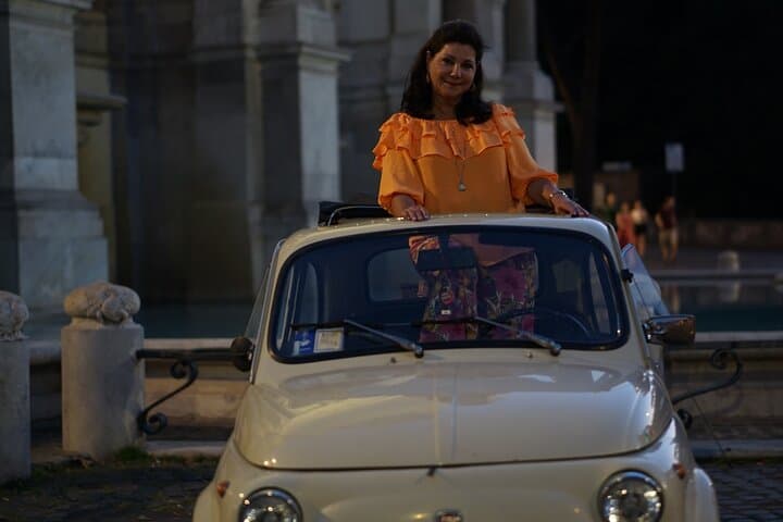 Explore Night in Rome with A Vintage Car Fiat 500 & Photoshoot