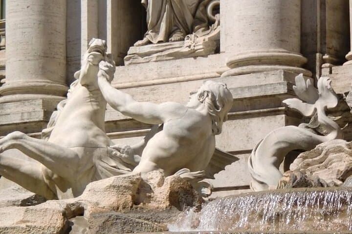 Sea horses in the Trevi Fountain.