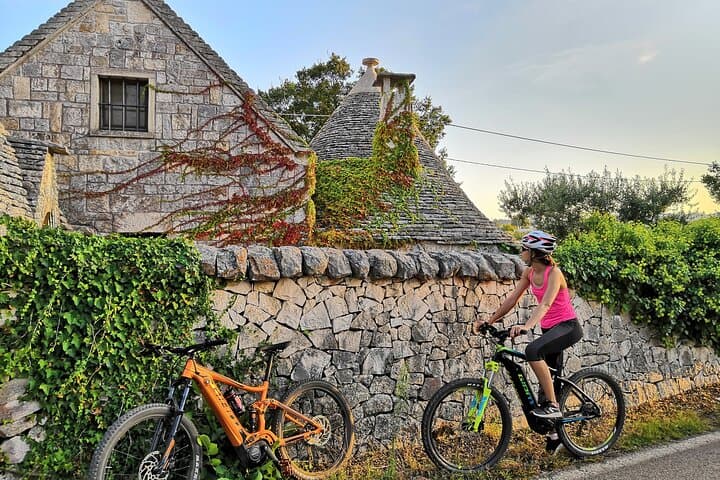 E-bike Guided tour Locorotondo and Alberobello, wine in vineyard