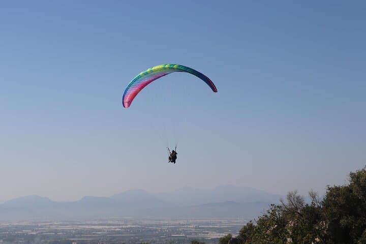 Paragliding in flight on capaccio-paestum