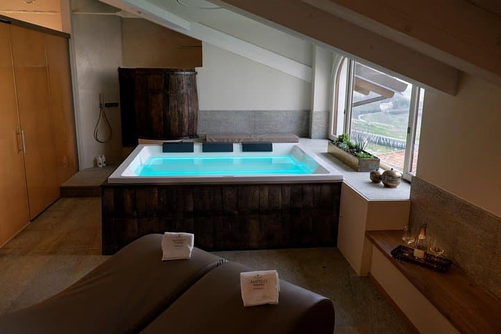 Private jacuzzy and wine tasting