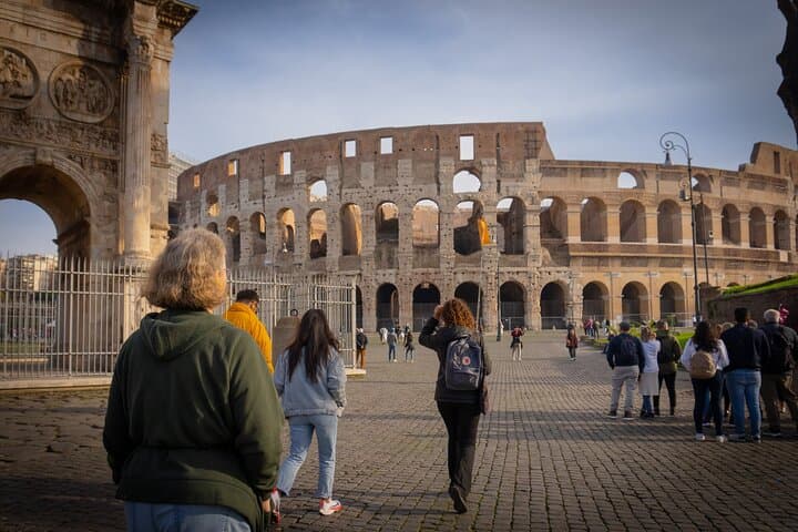 Leading our group down the Colosseum