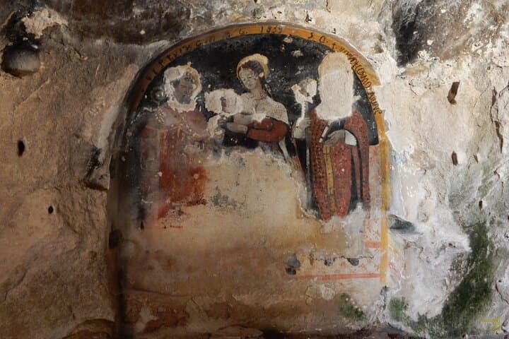 Frescoes in the rock church.