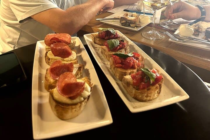 YUMMMY local Bruschetta with Mozzarella and Prosciutto!