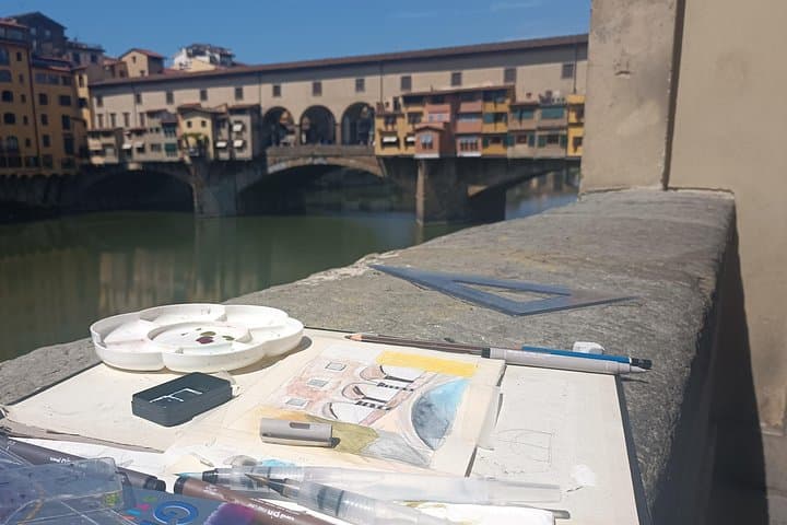 Beginner. Focusing on a section of the Old bridge, to create the illustration