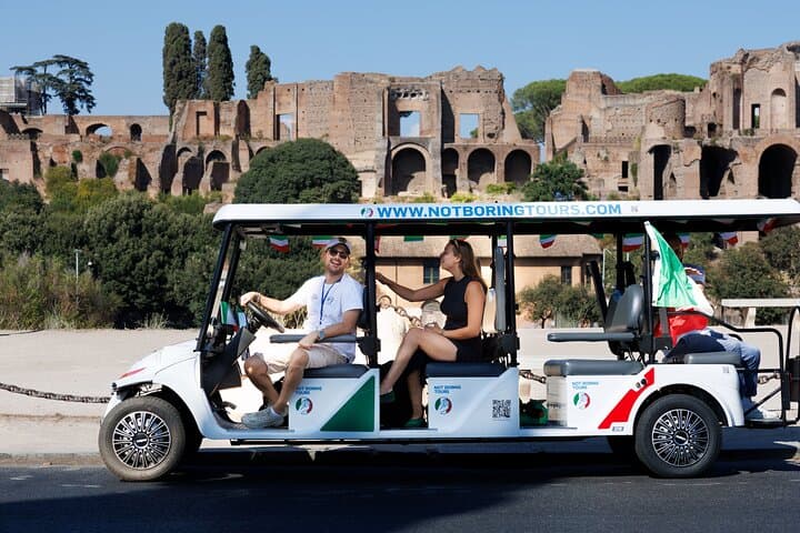 Fun Golf Cart Tour with Music and Gelato in Rome