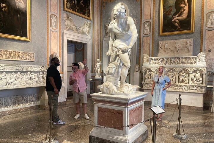 Only by viewing Bernini’s masterpiece up close can you truly appreciate how meticulously he captured David’s fierce determination.