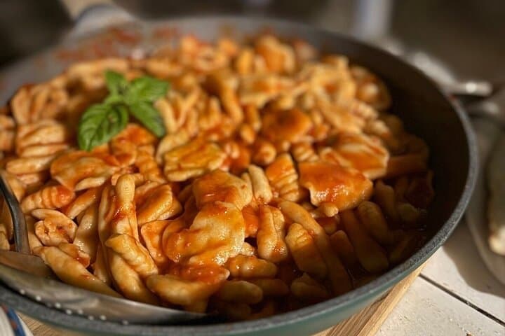 Pasta course in the farm with dinner and olive oil tasting
