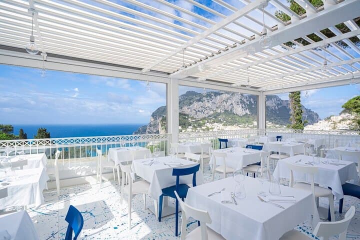 Small Group Capri Pasta Making Class, Tiramisù, Wine and Sea View