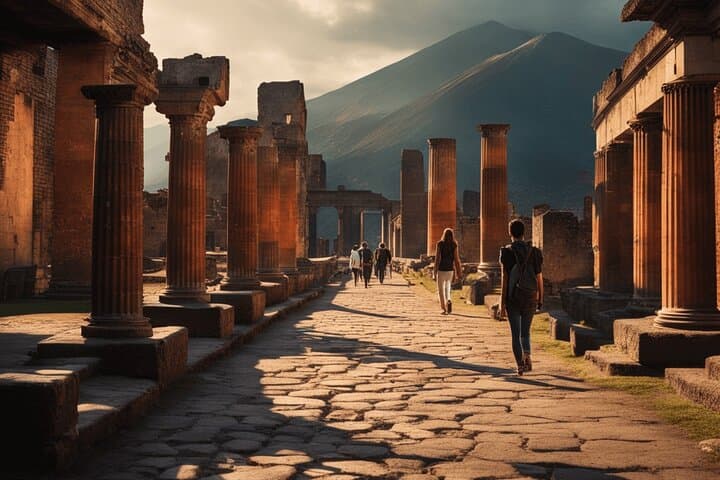 walking in pompeii