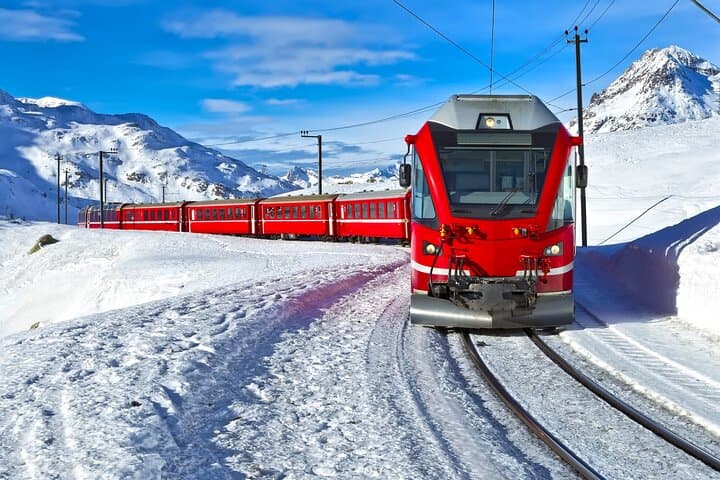 Lake Como, Swiss Alps and Bernina Train From Milan
