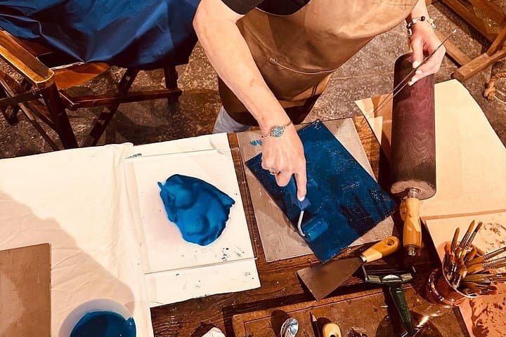 Print on Lake Como silk Art Class & Villa Melzi Gardens Visit